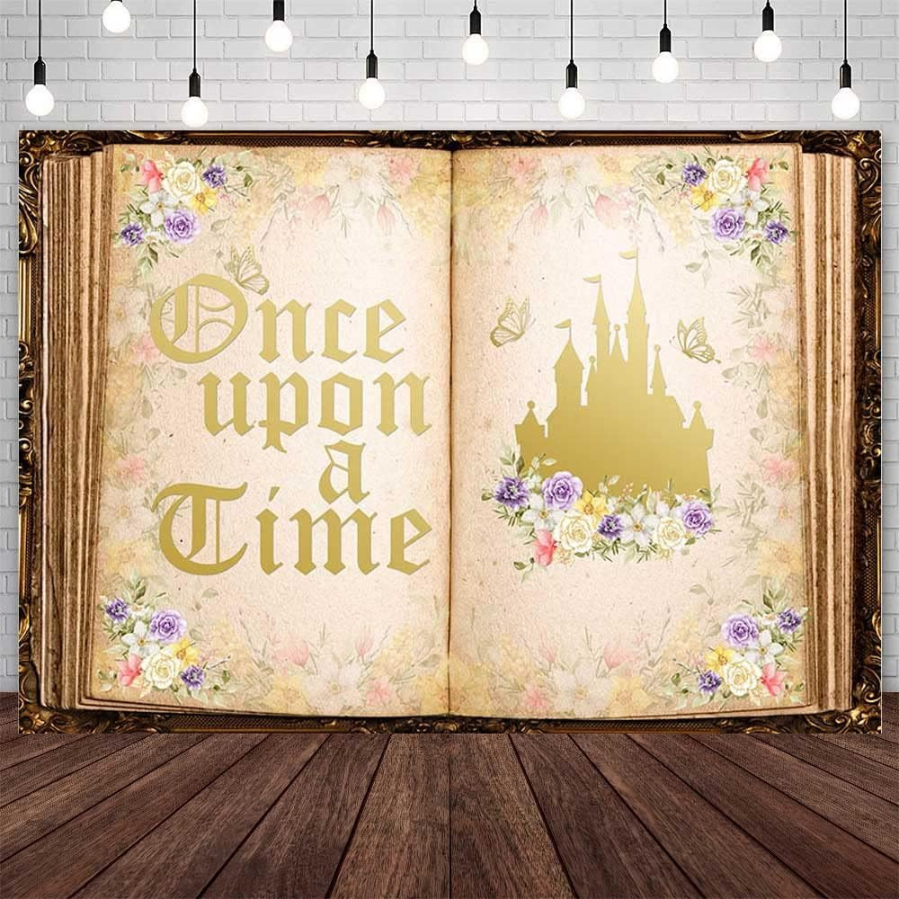 AIBIIN 7x5ft Once Upon a Time Backdrop Fairy Tale Books Wedding Party Decorations Supplies Ancien... | Amazon (US)