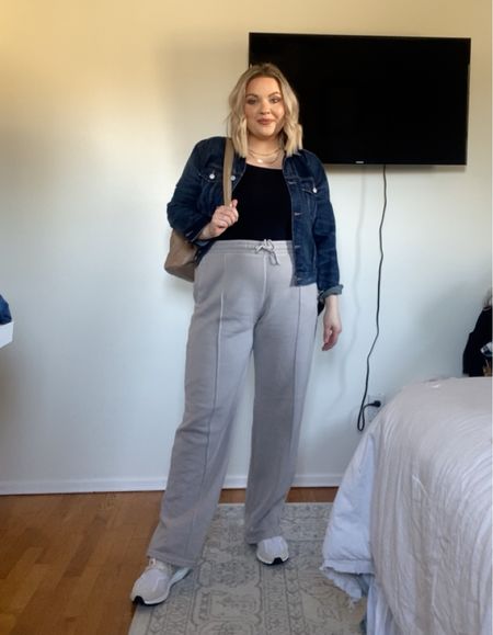 Cute, casual, and affordable! These Abercrombie sweat pants are so incredibly soft. I love that you can dress them up a little. I’m wearing a large.

Jean jacket and bodysuit are great basics from old navy. I’m wearing a large in both. 

Backpack is an amazon find that I am LOVING! Big enough for diapers, wipes, and snacks. But not as bulky as. Regular diaper bag. 



#LTKmidsize #LTKSeasonal #LTKstyletip