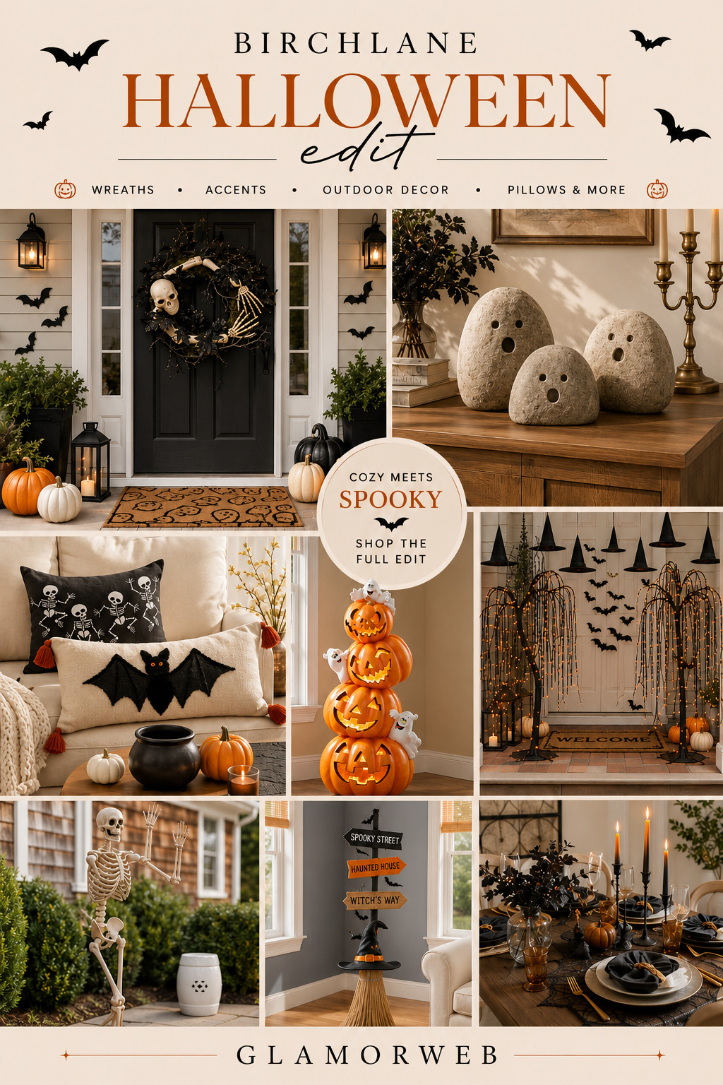 Spooky season is officially here and I’m obsessed with this Birchlane Halloween edit 🎃✨ From the cutest pumpkin decor to statement skeleton accents, everything is giving cozy + spooky vibes. Think chic Halloween wreaths, stylish door mats, and the prettiest living room touches like spooky throw pillows and warm fall textures. I also found the most aesthetic outdoor decor to make your entryway look straight out of a Pinterest dream 👻 Don’t miss the Halloween dining table finds—they’re perfect for hosting!

#halloweenedit #birchlane #halloweendecor #spookyseason #pumpkindecor #halloweenwreath #doormatdecor #fallhome #spookyhome #halloweenlivingroom #outdoordecor #halloweenvibes #cozyhome #throwpillows #falldecor #halloweenfinds #diningtabledecor #spookydecor #homedecorfinds #ltkhome #ltkseasonal 

 #LTKSeasonal #LTKHome #LTKSaleAlert