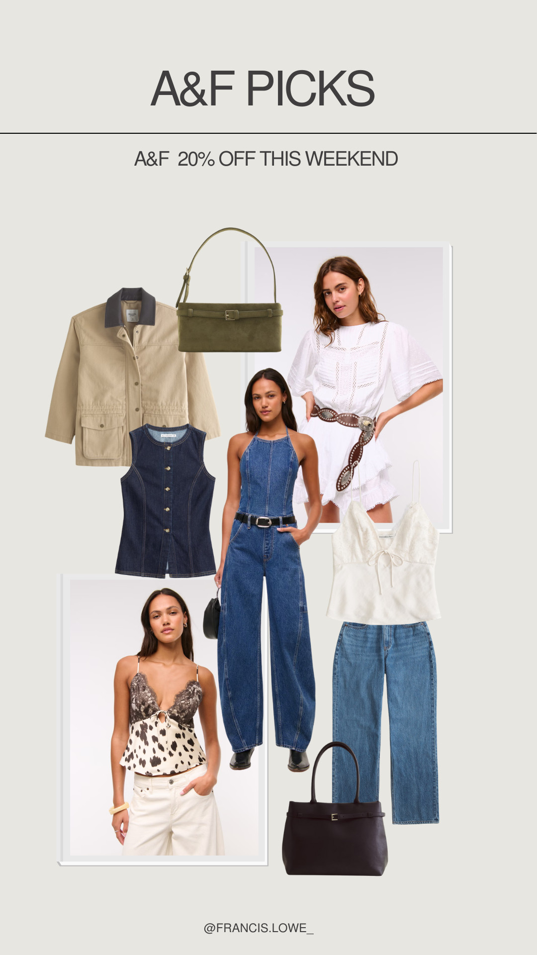 A&F have 20% off this weekend for members - great time to buy the new season 🍂 

Autumn, sales, jeans, denim vest, suede bag, tote bag, jacket, denim jumpsuit, ruffle skort, outfit idea  

 #LTKuk #LTKautumn #LTKsale