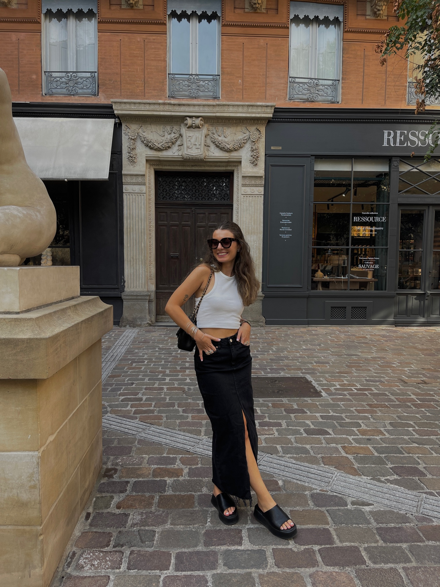 Look de rentré avec une jupe longue en jean #jupelongue #backtoschooloutfit 