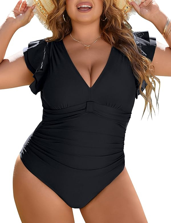 Blooming Jelly Women's Plus Size Swimsuit One Piece Tummy Control Bathing Suit Modest Full Covera... | Amazon (US)