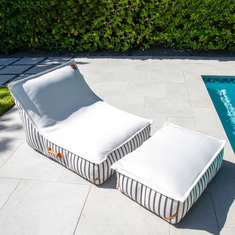 Big Joe Lux Sealander Pool Float and Patio Chair, Black and White Cape Stripe, No Inflation Neede... | Wayfair North America