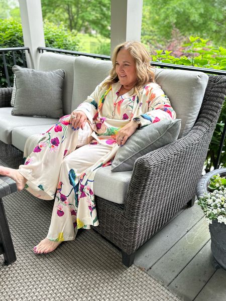 Wearing size XL 
Lovely satin pjs. 

Soma summer pajamas loungewear resort style 

#LTKMidsize #LTKOver40 #LTKFindsUnder100
