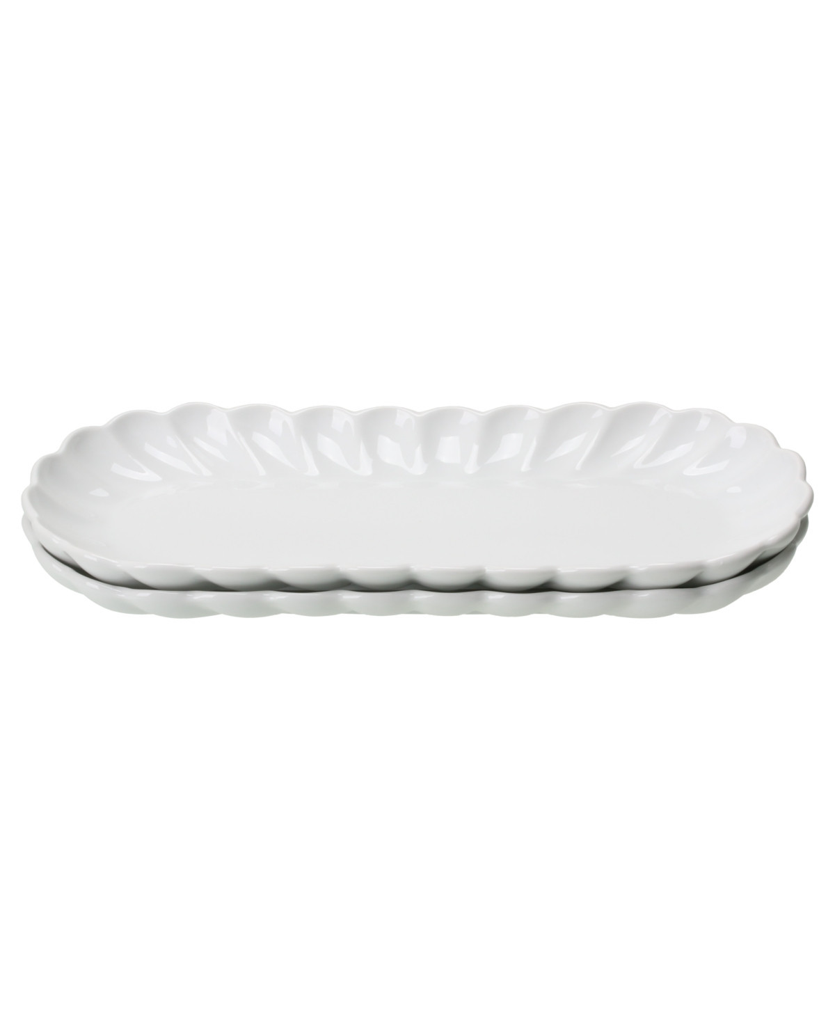 Bia Cordon Bleu Petal Oblong 2-Pc. Platters Set, Service for 2 - White | Macy's