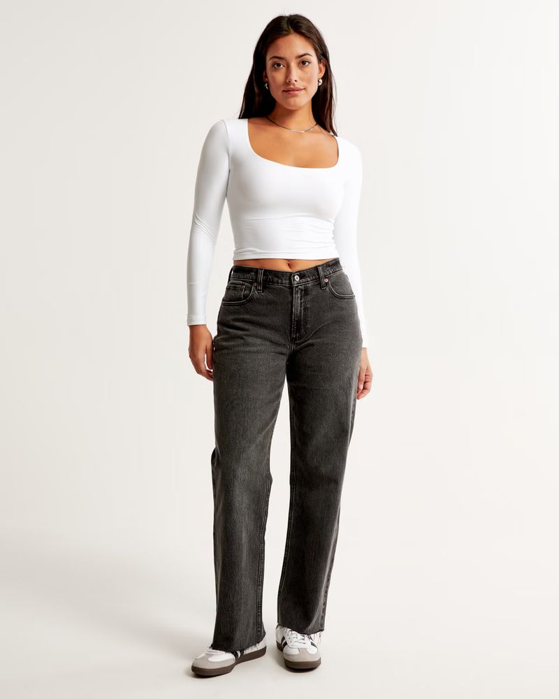 Curve Love Low Rise Baggy Jean | Abercrombie & Fitch (US)