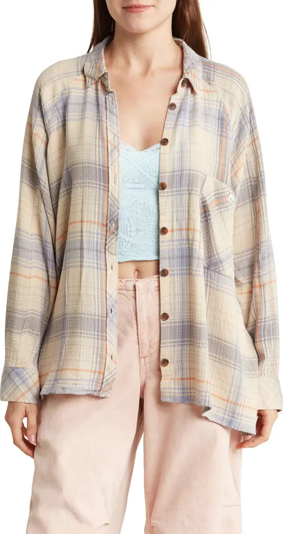 Brendan Plaid Long Sleeve Button-Up Tunic Shirt | Nordstrom Rack