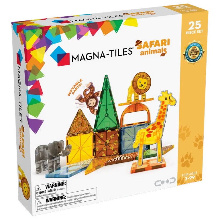 MAGNA-TILES Safari Animals 25-Piece Magnetic Construction Set, The Original Magnetic Building Bra... | Walmart (US)