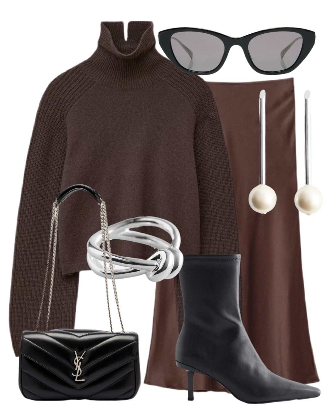 Styling up a knitted sweater with contrasting satin and elegant accessories! 

#LTKootd #LTKFindsUnder100 #LTKStyleTip