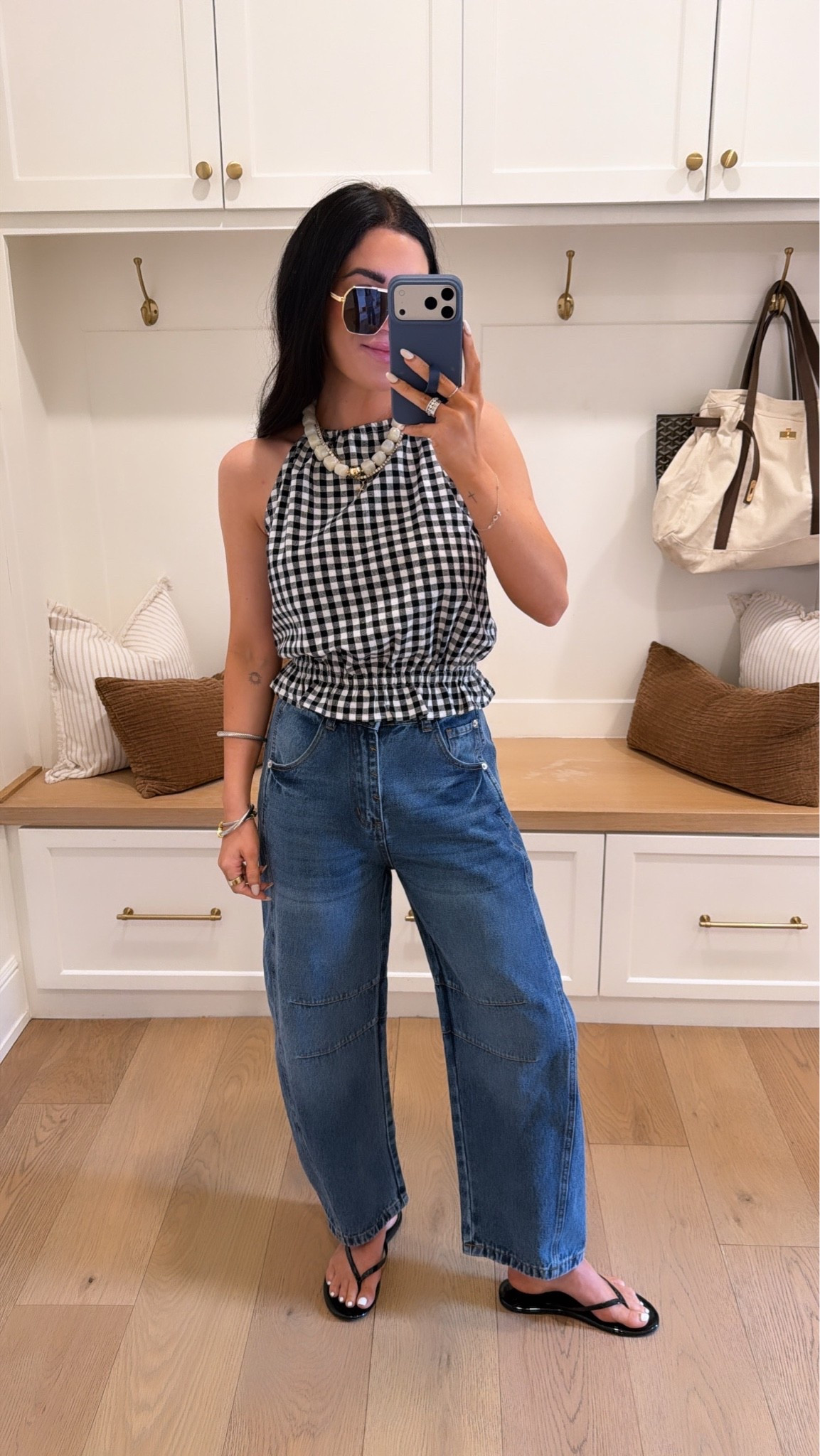 I am wearing a size 4 in the Amazon jeans!