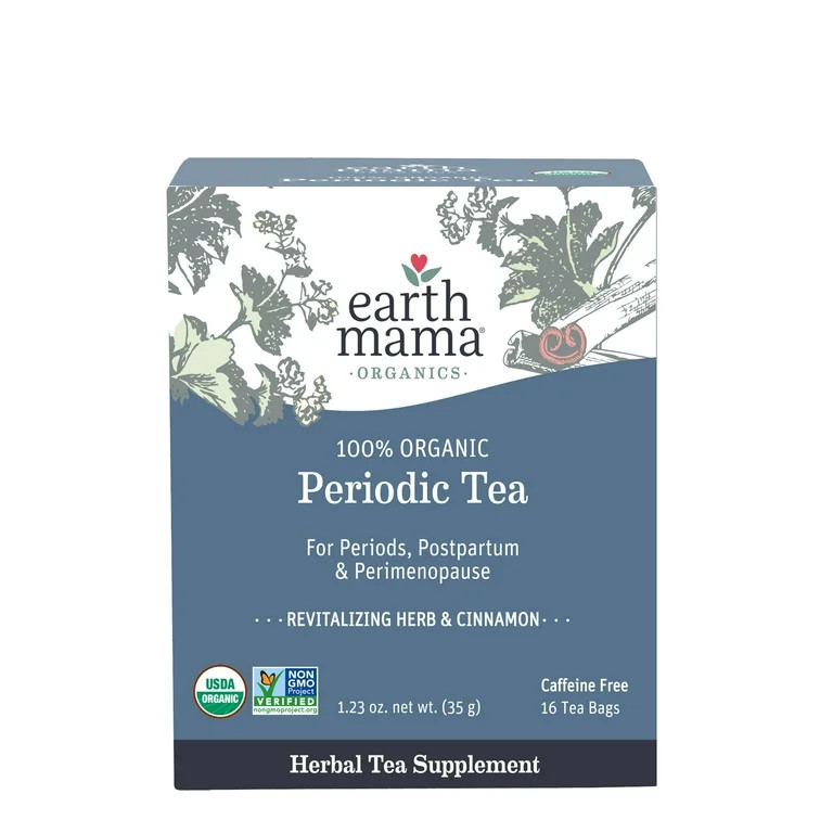 Earth Mama Organic Periodic Tea, Herbal Tea for PMS, Postpartum, and Perimenopause, 16 Tea Bags | Walmart (US)