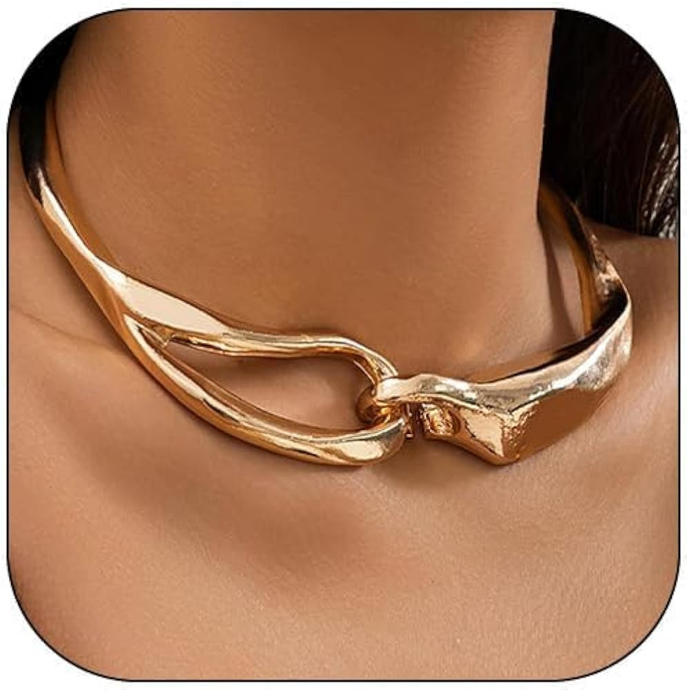Dcfywl731 Chunky Gold Necklace Statement Necklace for Women Gold Choker Necklaces Women Trendy Da... | Amazon (US)