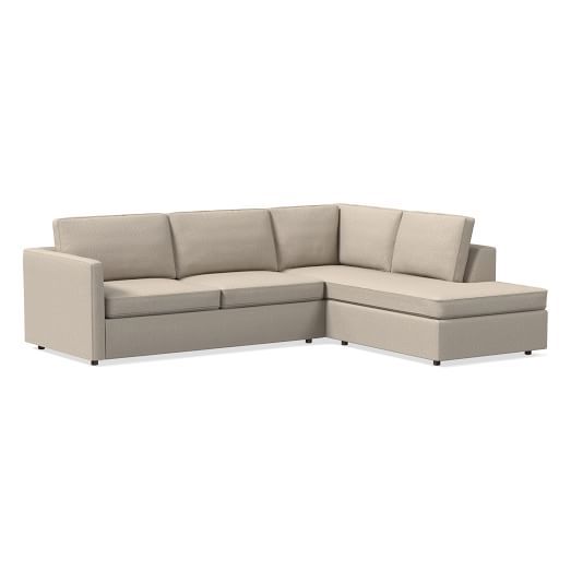 Harris 2-Piece Terminal Chaise Sectional  Fabric and Color: Deco Weave, Stone Size: Large (115"w)... | West Elm (US)