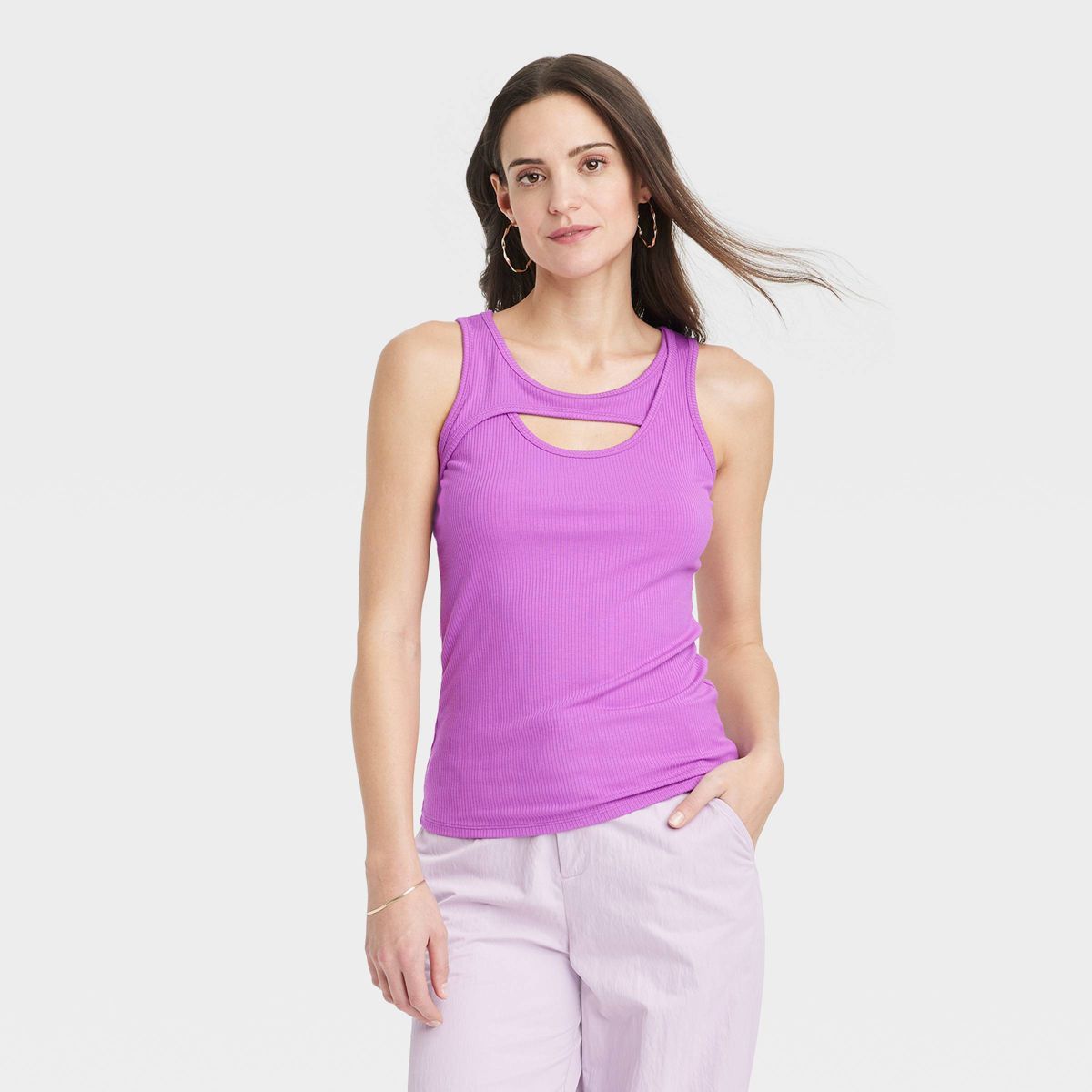 Women's Slim Fit Cut-Out Tank Top - A New Day™ | Target