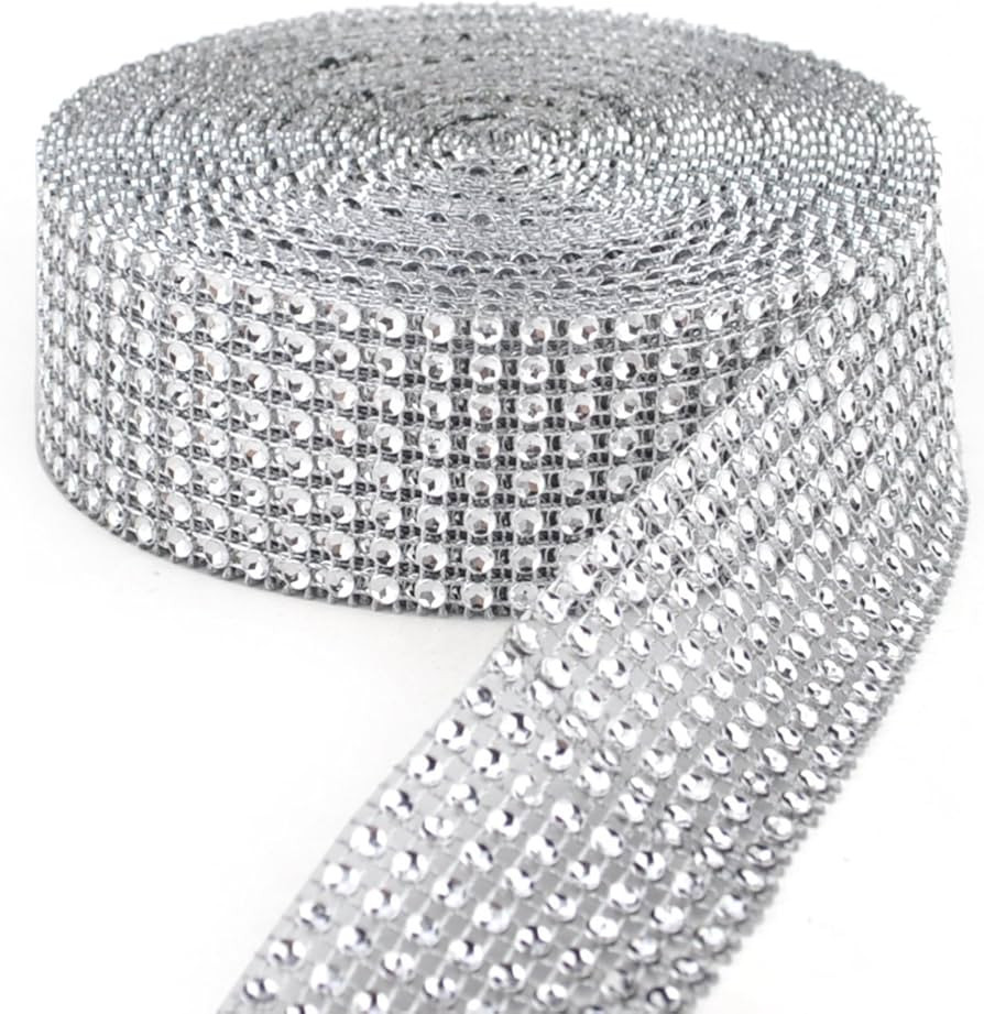 8 Row 10 Yard Rhinestones Diamonds Ribbon Bling Wrap for Crafts for Wedding Cakes, Birthday Decor... | Amazon (US)