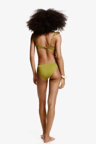 Non-padded Bikini Top - Olive green - Ladies | H&M US | H&M (US + CA)
