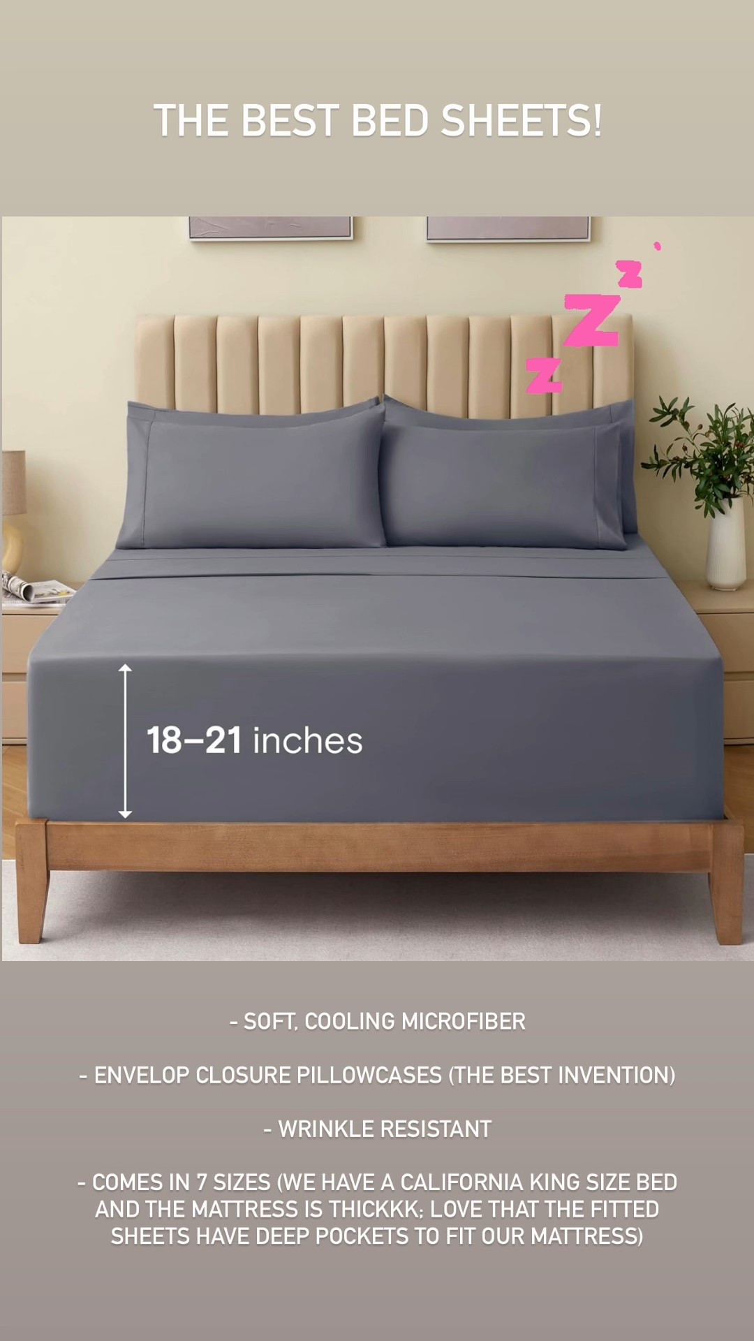 The best bed sheets on sale👌
- Soft, cooling microfiber 
- Envelop closure pillowcases (the best invention)
- Wrinkle resistant
- Comes in 7 sizes (we have a California king size bed and the mattress is thickkk; love that the fitted sheets have deep pockets to fit our mattress) 

Bedroom, bed sheets, bedding refresh, Amazon, under $50, The Stylizt 





#LTKSaleAlert #LTKHome #LTKFindsUnder50