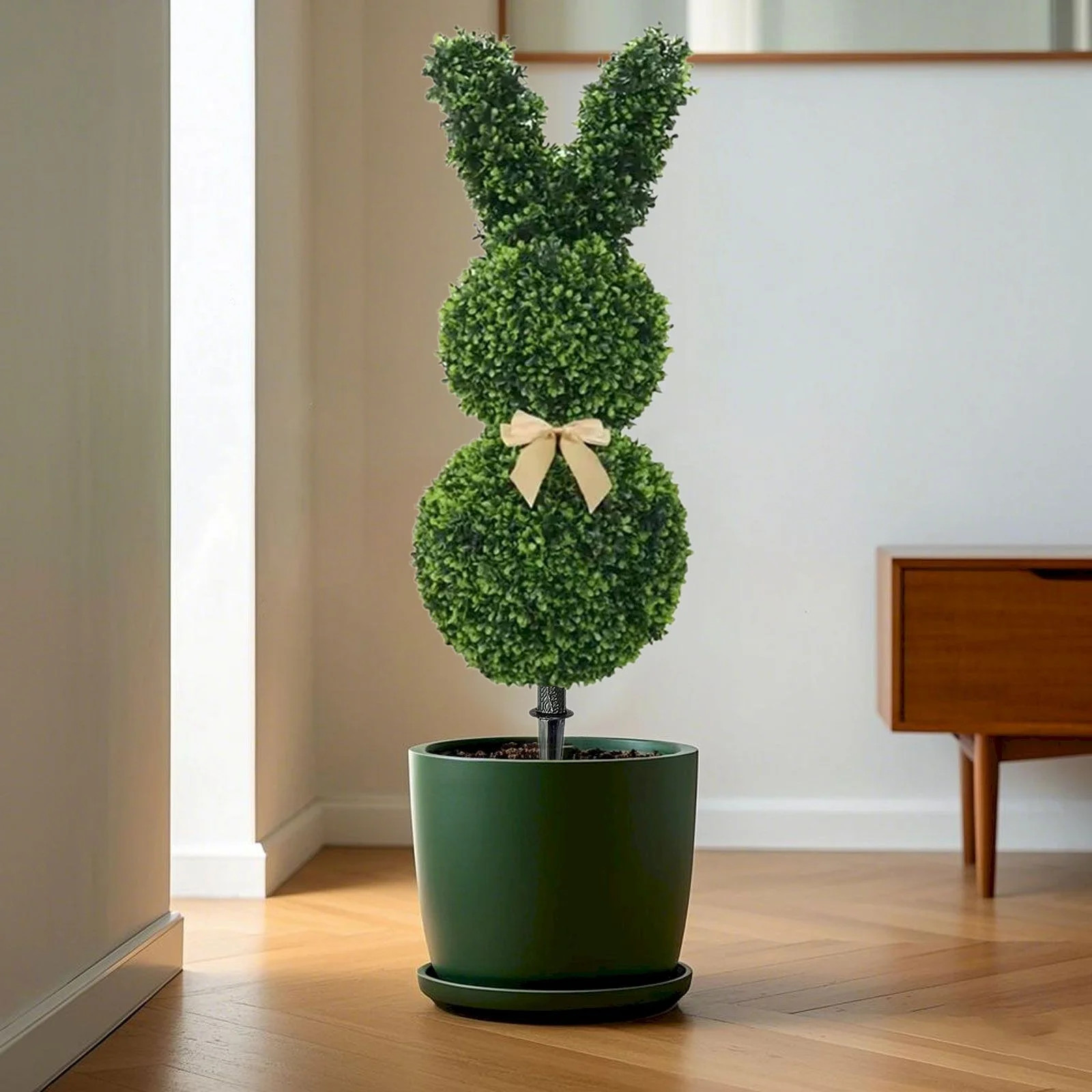 Boxwood Bunny Topiary Easter Decor Artificial Bunny Shaped Pot（shape B） | Walmart (US)