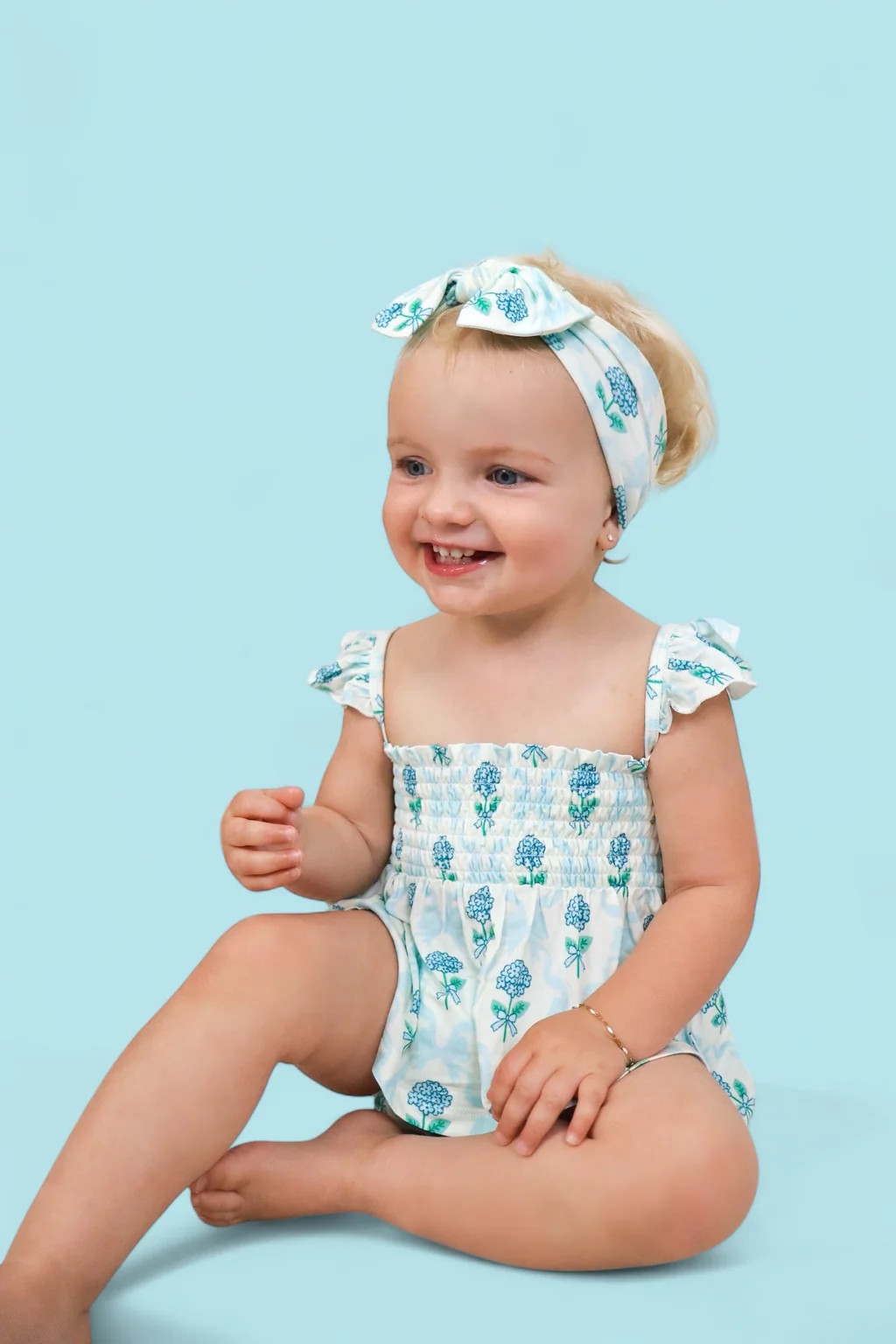 BLUE RIBBON BLOOMS DREAM SMOCKED BABYDOLL BUMMIES SET | Dream Big Little Co.
