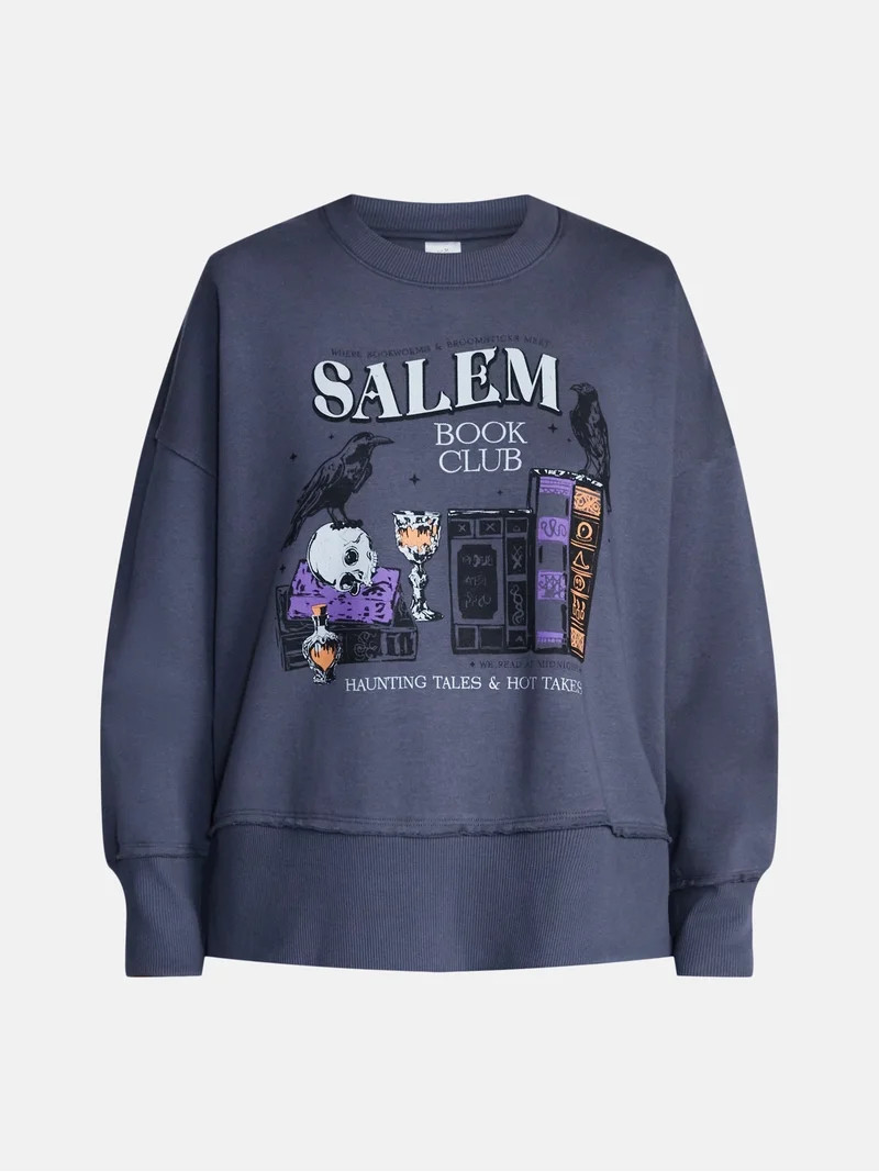 Women's Halloween Salem Book Club Graphic Fleece from Way to Celebrate, Sizes S-4X | Walmart (US)