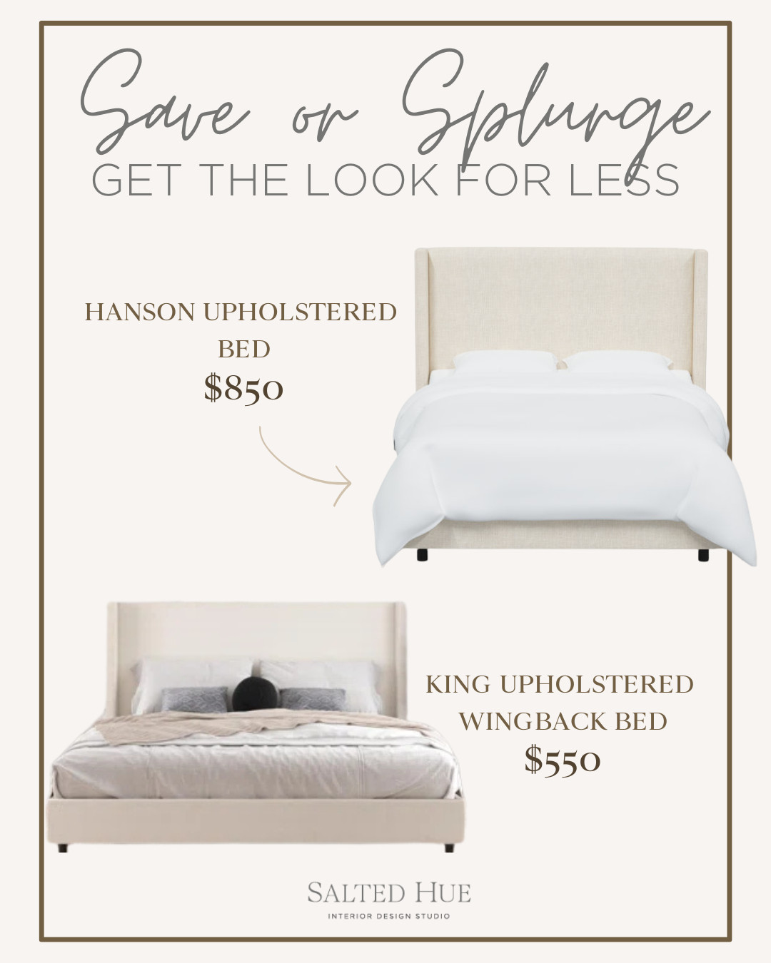 One of Rachel's most recommended bed frames is the Hanson Upholstered Bed from Joss & Main.  It's the exact style she used in her personal bedroom and a classic silhouette that looks fantastic in any style space.  There is a very similar style we recommend from Wayfair that will save you a few hundred bucks.  

 #LTKHome #LTKStyleTip