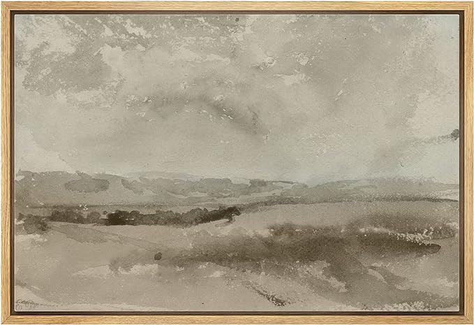 SIGNLEADER Framed Canvas Print Wall Art Pastel Brown Mountain Valley Landscape Nature Wilderness ... | Amazon (US)