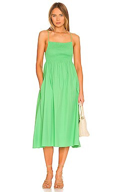 FAITHFULL THE BRAND Bryssa Midi Dress in Green from Revolve.com | Revolve Clothing (Global)