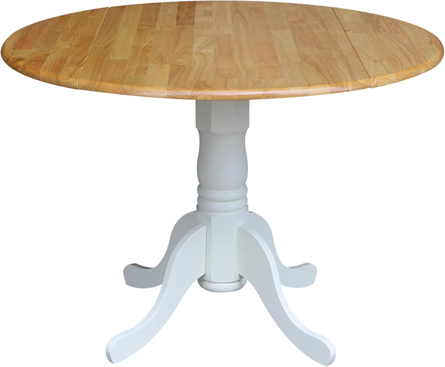 IC International Concepts 42" Solid Wood Drop Leaf Pedestal Dining Table | Amazon (US)