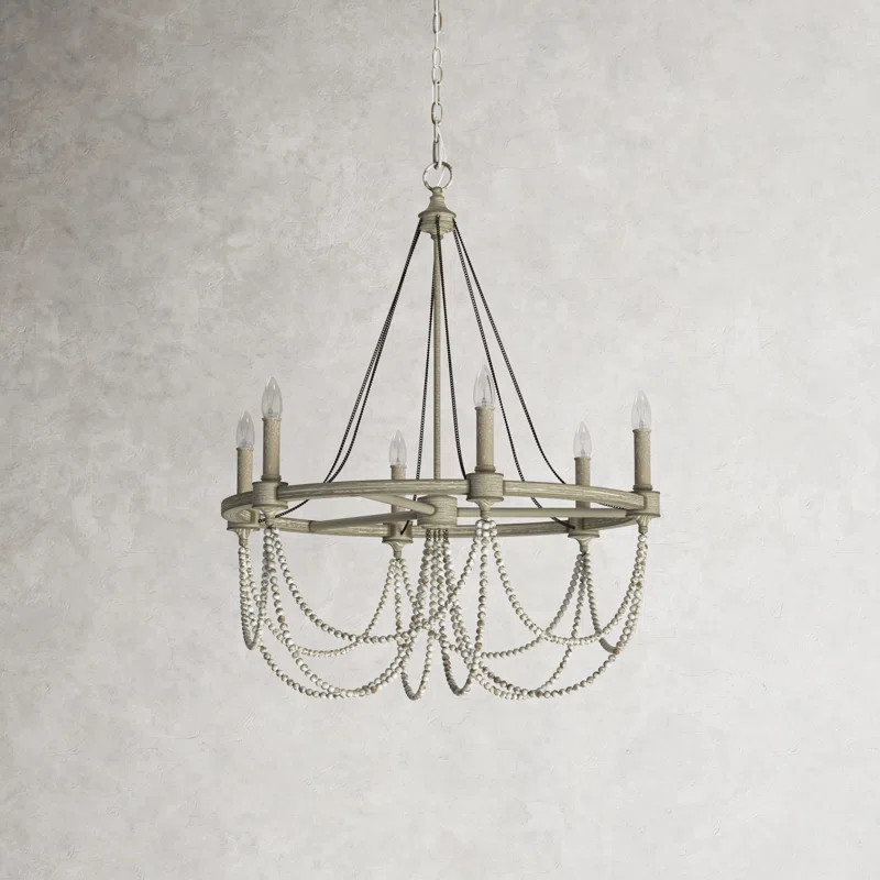 Beverly 6 - Light Dimmable Wagon Wheel Chandelier | Wayfair North America