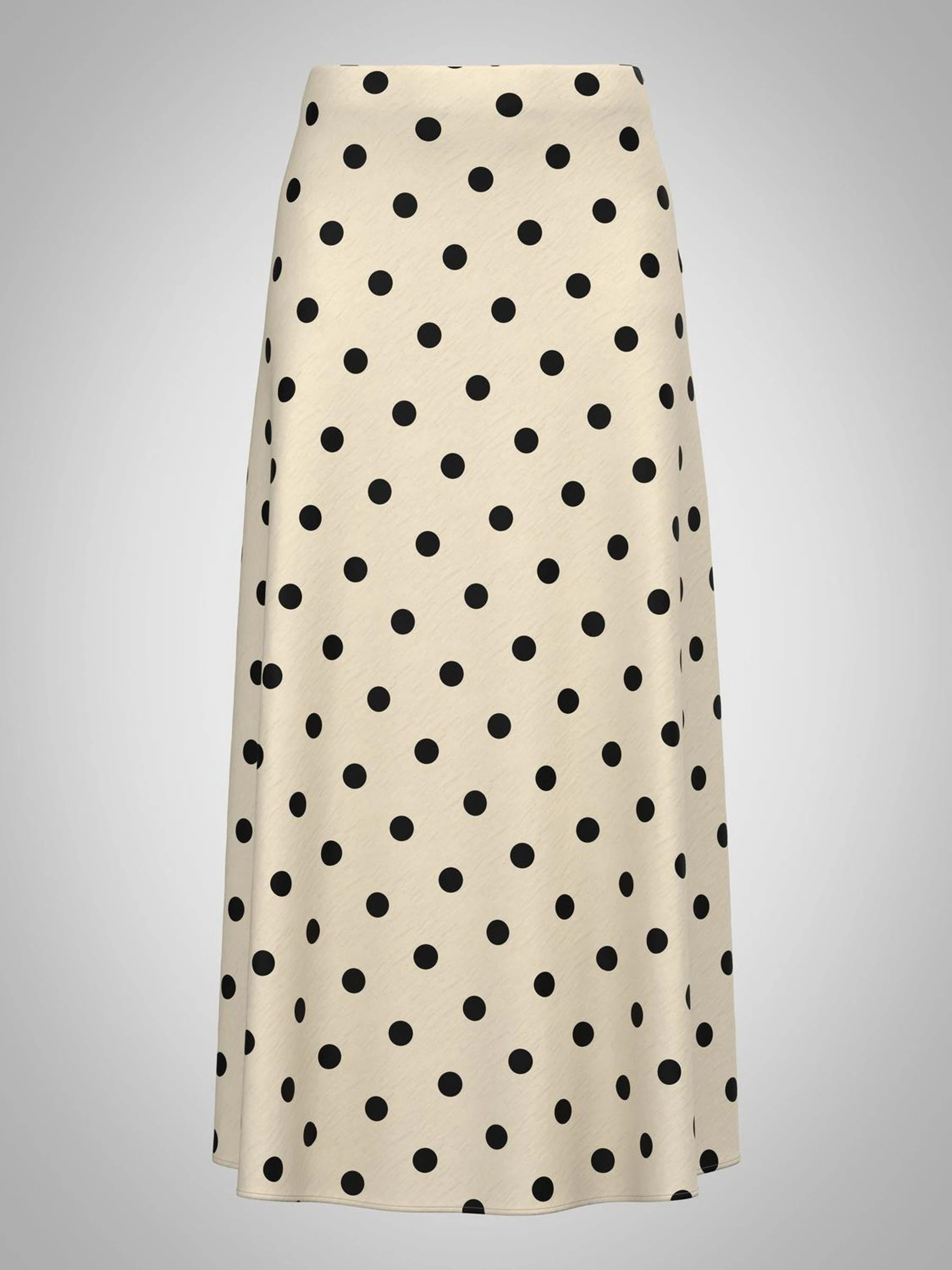 JDY JDY Cream/Brown Polka Dot Satin Maxi Skirt | Next US