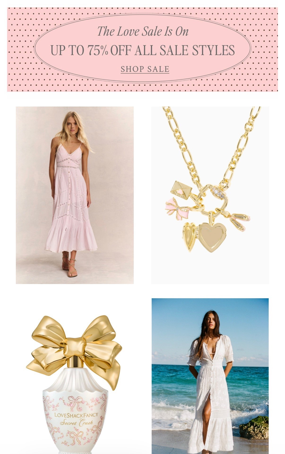 When Love Shack Fancy says extended and up to 75% off… I listen.

This is the perfect time to grab those romantic dresses, cozy winter pieces, and statement outfits you’ve been eyeing. Luxury at a fraction of the price just makes sense.

I linked my top picks so you can shop before sizes are gone. Do not wait on this one.

#LoveShackFancyFinds #DesignerDeals #LuxuryStyle #GirlyAesthetic #SaleAlert #ShoppingWithPriiincesss #AtlantaMomLife #AtlantaBlogger #AtlantaContentCreator #LTKStyle

#LTKSaleAlert #LTKootd #LTKgrwm