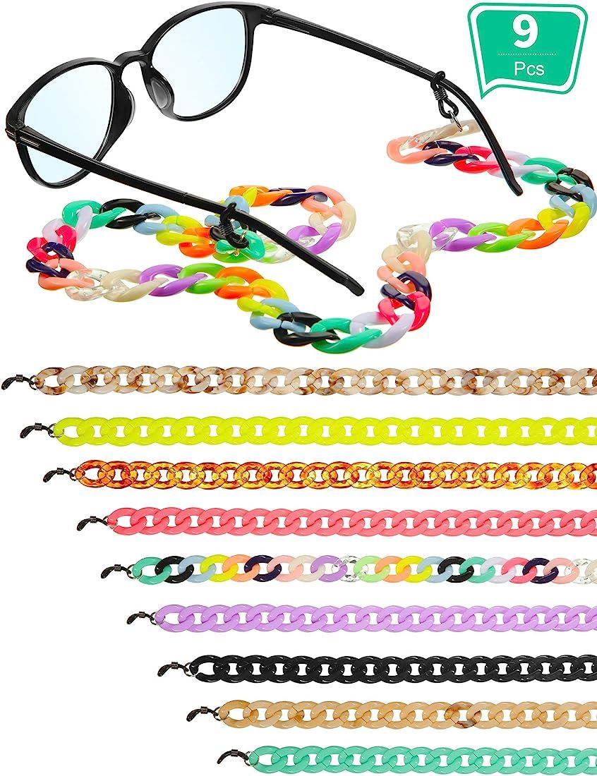 Frienda 9 Pieces Acrylic Glasses Chain Reading Eyeglass Strap Sunglasses Holder Necklace Around N... | Amazon (US)