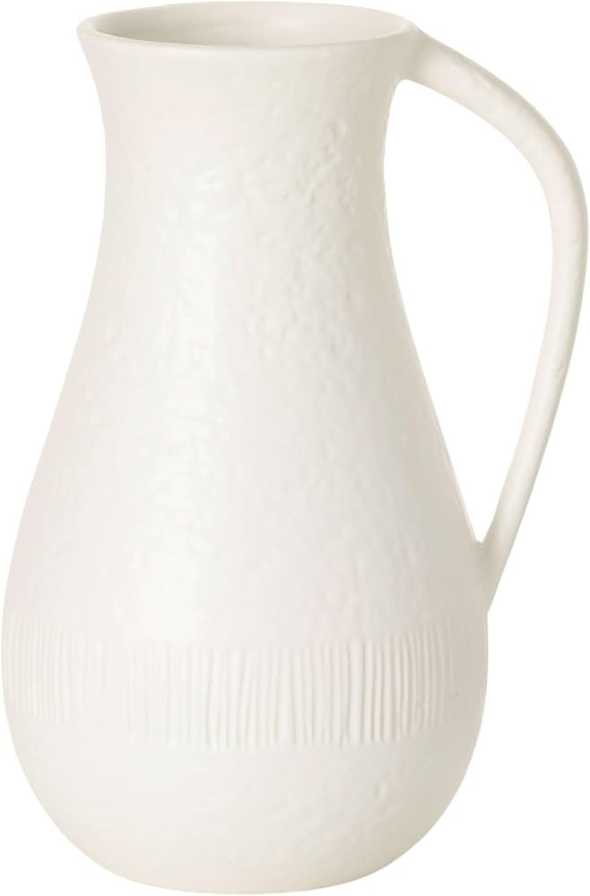 Sullivans Ceramic Vase, White Pitcher with Handle, 10" Modern Farmhouse Distressed Flower Vases f... | Amazon (US)