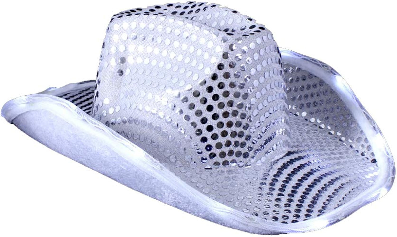 Fun Central O745, 1 Pc Silver LED Sequin Cowboy Hat, Cowboy Hats for Men and Women, Cowboy Hat for W | Amazon (US)