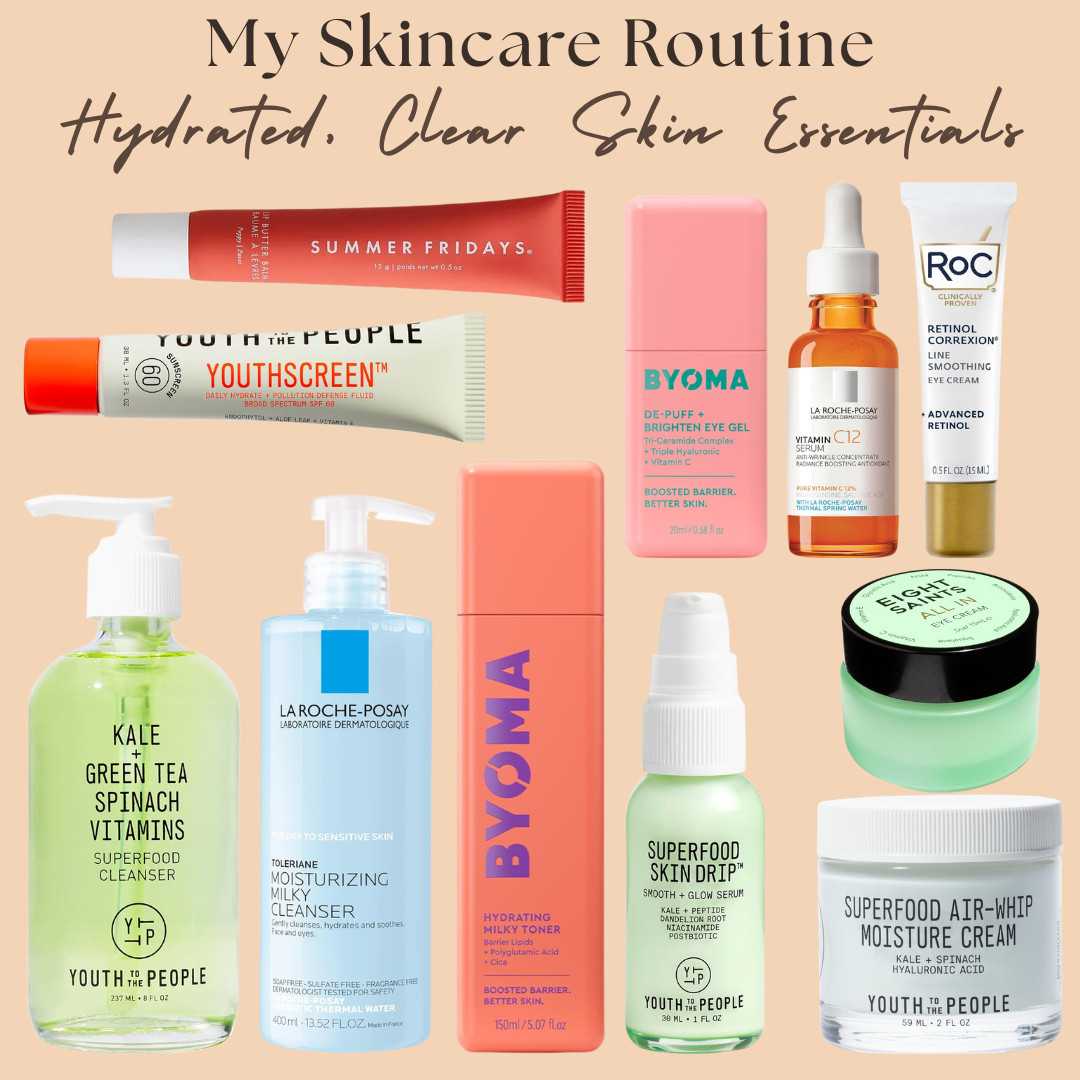 My Skincare Routine | Products I Repurchase Everytime!

If your skin has been feeling dull, dry, breaking out, or just not giving that glow lately… this is the routine that FIXED mine for spring + summer.

This lineup is all about hydration, barrier repair, brightening, and keeping skin clear without stripping it — aka that glassy, healthy, dewy skin everyone wants.

My current skincare routine (mix + match, all Amazon-friendly):

• Youth to the People Superfood Cleanser (Kale + Green Tea Spinach Vitamins)
→ gentle daily cleanse, removes buildup without drying (perfect for sensitive / combo skin)

• La Roche-Posay Toleriane Hydrating Gentle Cleanser (Milky Cleanser)
→ extra hydration cleanse, great when skin feels tight, irritated, or over-exfoliated

• BYOMA Hydrating Milky Toner
→ barrier repair + hydration boost, helps calm redness and prep skin for serums

• BYOMA De-Puff + Brighten Eye Gel
→ reduces puffiness + dark circles (morning must-have for tired eyes)

• La Roche-Posay Vitamin C Serum (C12)
→ brightens, evens skin tone, helps with dullness + post-acne marks

• Youth to the People Superfood Skin Drip Serum
→ glow serum that gives that hydrated, plump, “lit from within” look

• Youth to the People Superfood Air-Whip Moisture Cream
→ lightweight but deeply hydrating (perfect for spring/summer humidity)

• @Eight Saints Eye Cream
→ smooths + hydrates under eyes, helps fine lines + dryness

• @Roc Skincare Retinol Correxion Eye Cream
→ targets fine lines, texture, and long-term anti-aging

• @Summer Fridays Lip Butter Balm
→ keeps lips soft, hydrated, glossy (no cracked lips ever)

• Youth to the People Youthscreen SPF 60
→ daily SPF = non-negotiable, protects + hydrates without white cast

What this routine is BEST for:
• dry / dehydrated skin
• dull, uneven skin tone
• post-acne marks + texture
• sensitive or damaged skin barrier
• under-eye puffiness + dark circles
• achieving that hydrated, clear, glowy skin

↓ Everything is linked!

#LTKSaleAlert #LTKBeauty #LTKTravel