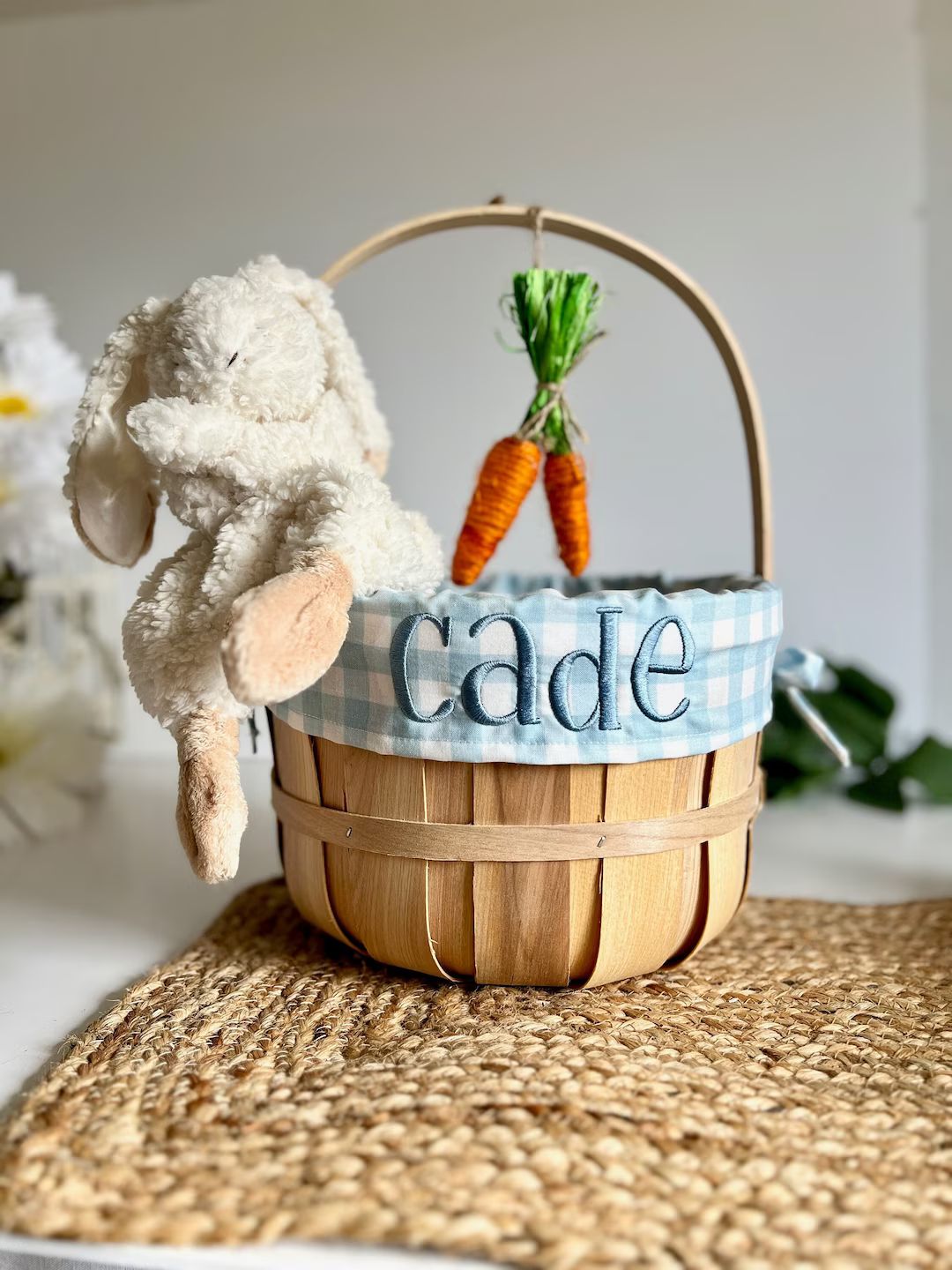 Embroidered Easter Basket, Custom Kids Basket, Easter, Basket, Personalized Easter Basket, Baby B... | Etsy (US)