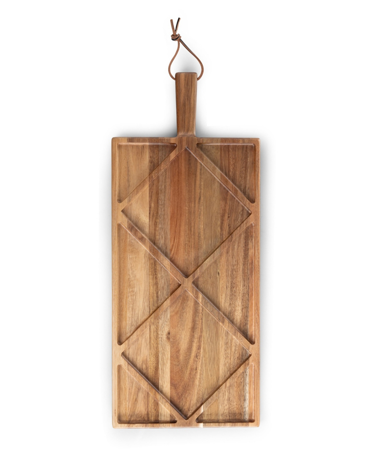 Toscana Acacia Grazing Charcuterie Sectioned Paddle Serving Board - Acacia Wood | Macy's