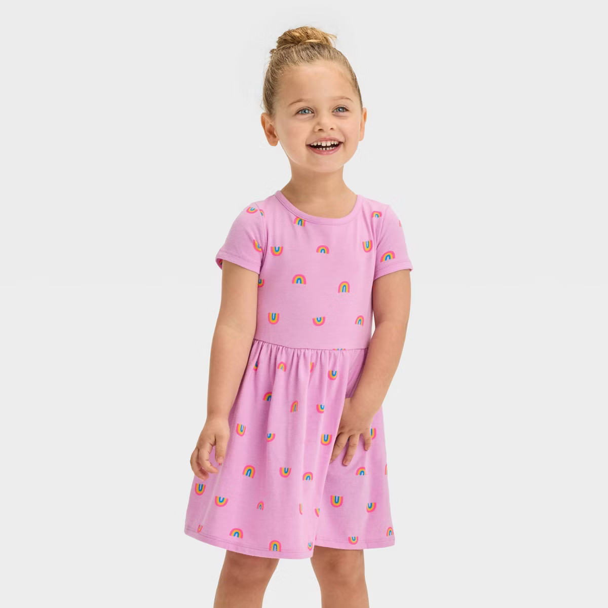Toddler Girls' Printed Short Sleeve Dress - Cat & Jack™ | Target