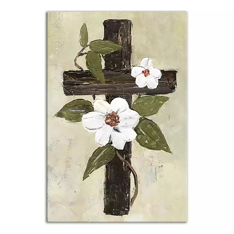 Green Easter Cross Canvas Art Print | Kirklands