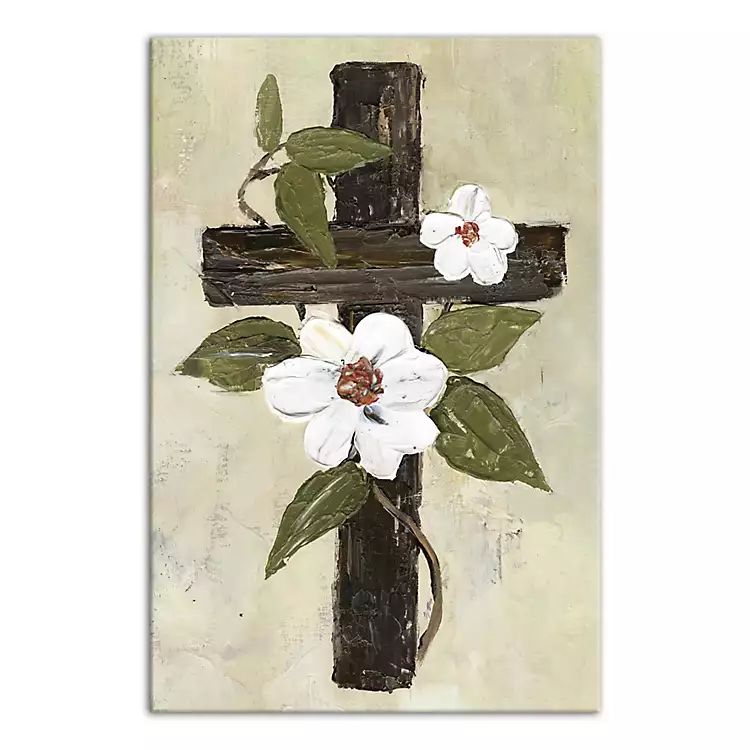 New! Green Easter Cross Canvas Art Print | Kirkland's Home
