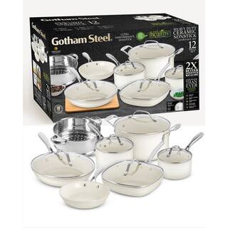 Gotham Steel Natural Collection 12-Piece Aluminum Ultra Performance Ceramic Nonstick Cookware Set... | The Home Depot