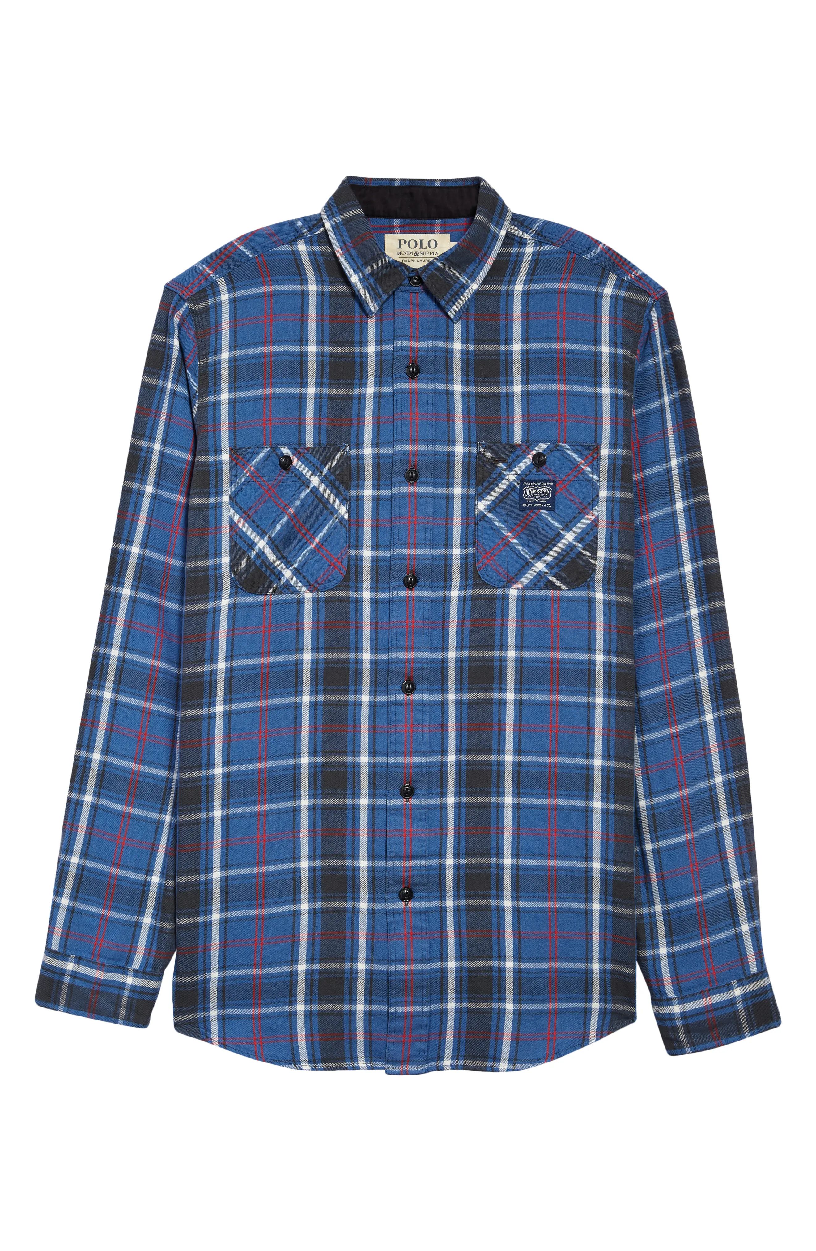 Polo Ralph Lauren Men's Plaid Twill Button-Up Shirt in Blue/Red Multi at Nordstrom, Size Medium | Nordstrom