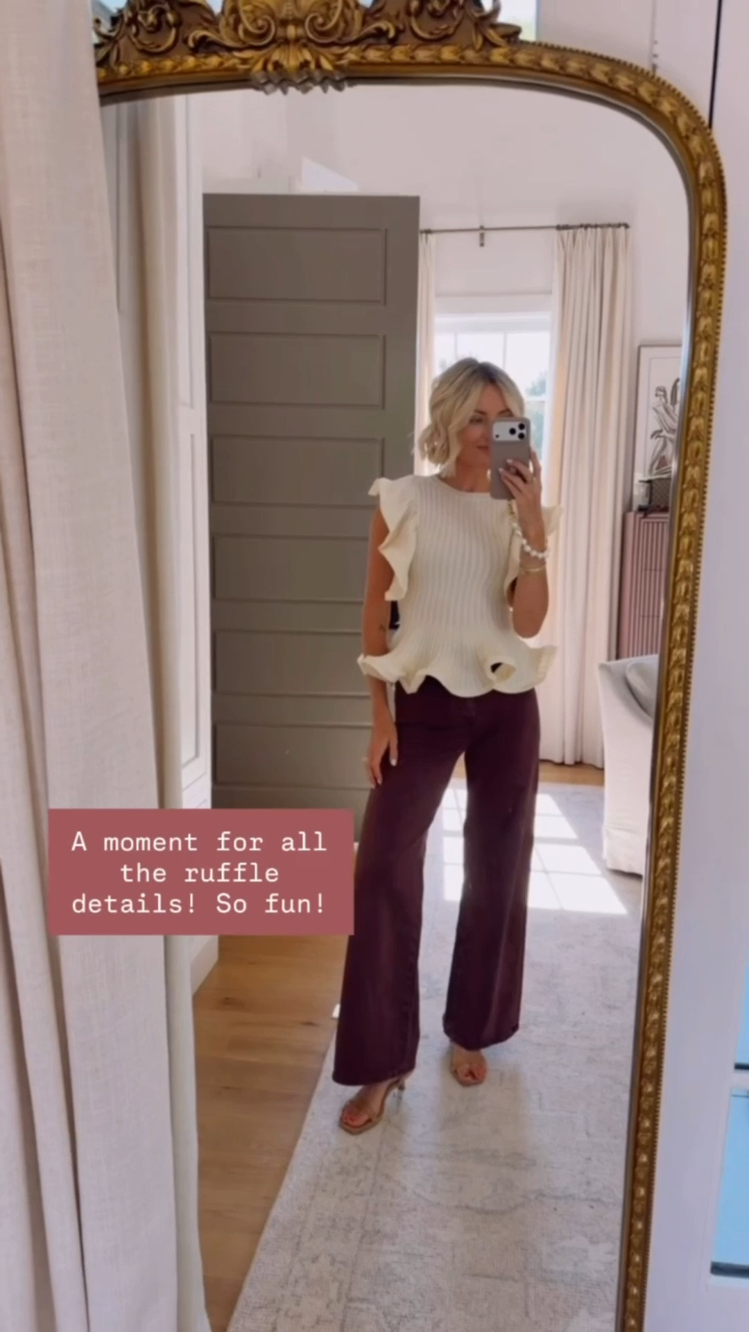 This is such a fun statement top! I love the ruffles, and it looks so cute paired with a colored jean for fall! Wearing S/25!

Loverly Grey, Zara, pre fall outfit, date night, girls night out, wide leg jeans, fall top

#LTKSeasonal