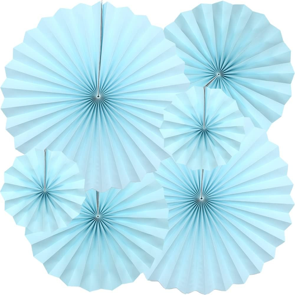 6Pcs Paper Fan Flowers Hanging Paper Fans Decoration for Birthday Wedding Christmas Graduation Th... | Amazon (US)