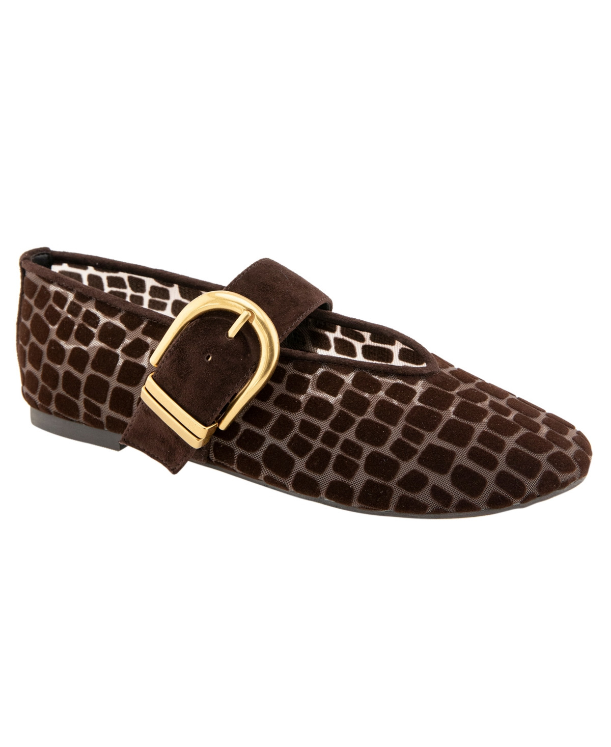 Kenneth Cole New York Women's Tamarra Mary Jane Ballet Flats - Chocolate Mesh | Macy's