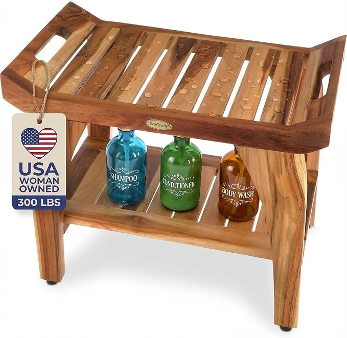 EcoDecors Shower Bench (24" Bench with Shelf) | Amazon (US)