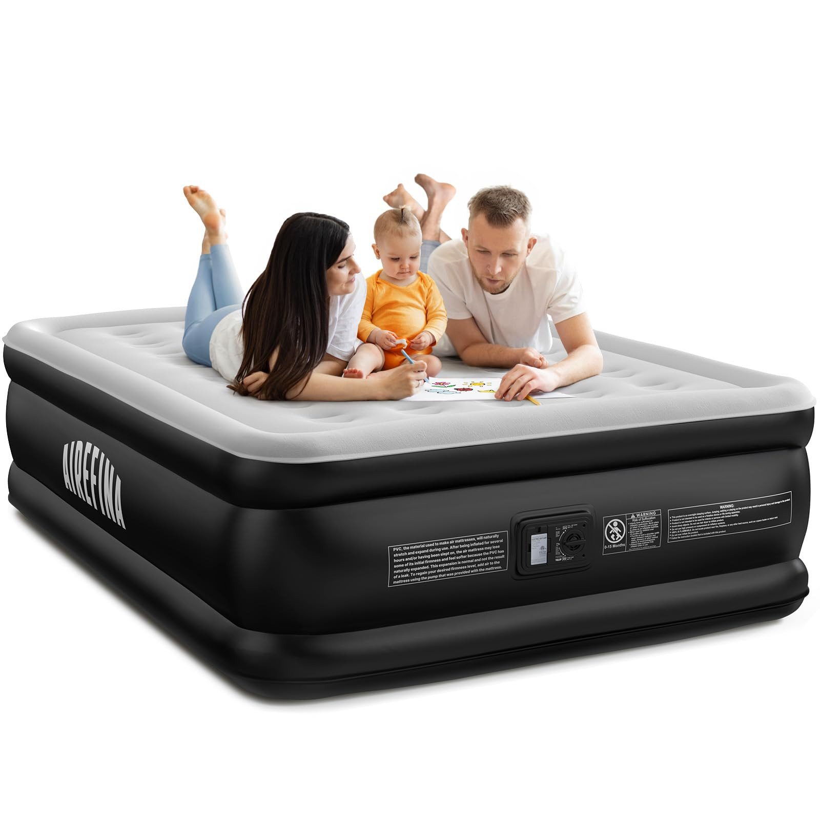 Airefina Air Mattress Queen with Built in Pump, 18 Raised Comfort Blow Up Mattress with Carrying ... | Amazon (US)
