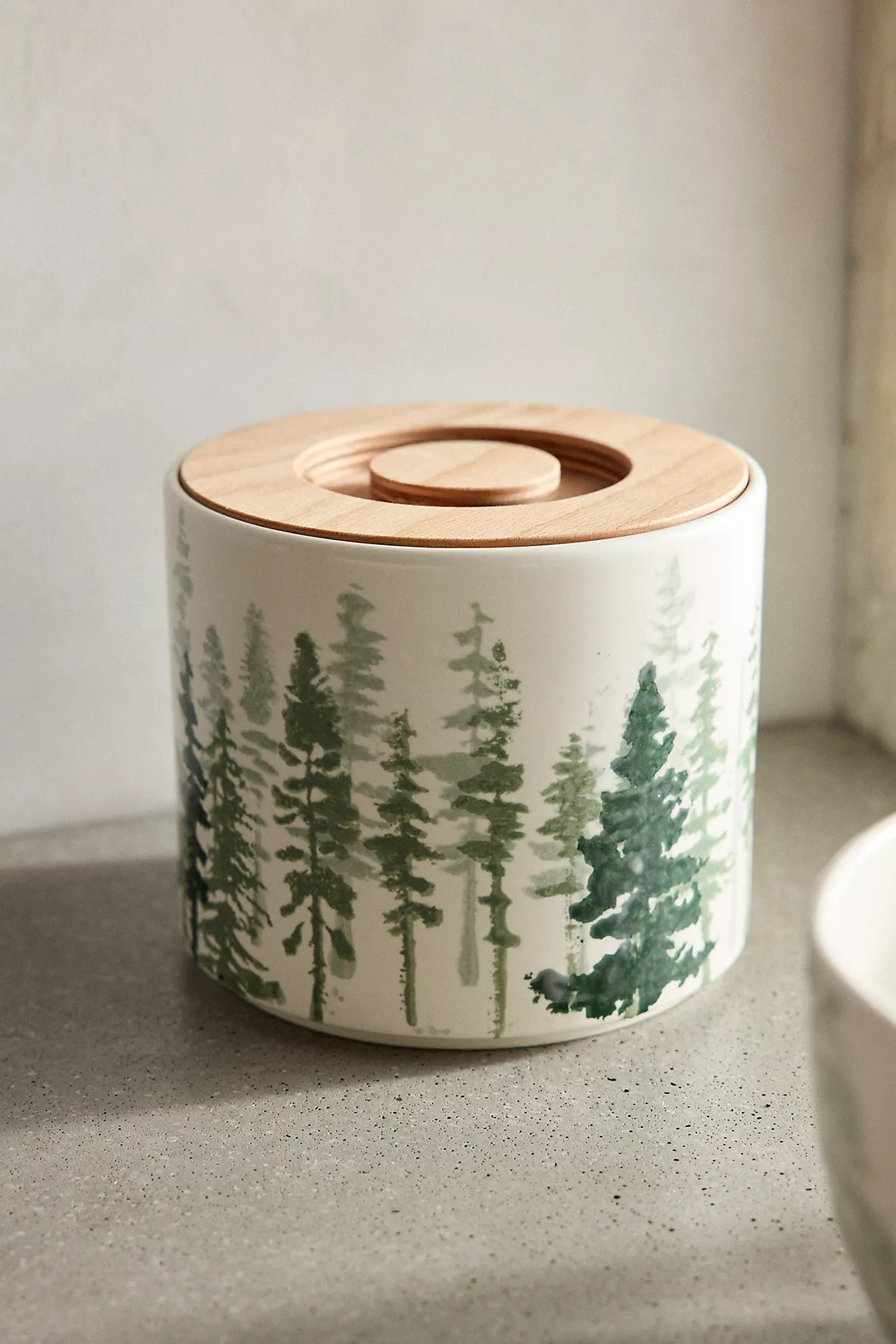 Evergreen Forest Sugar Jar | Anthropologie (US)