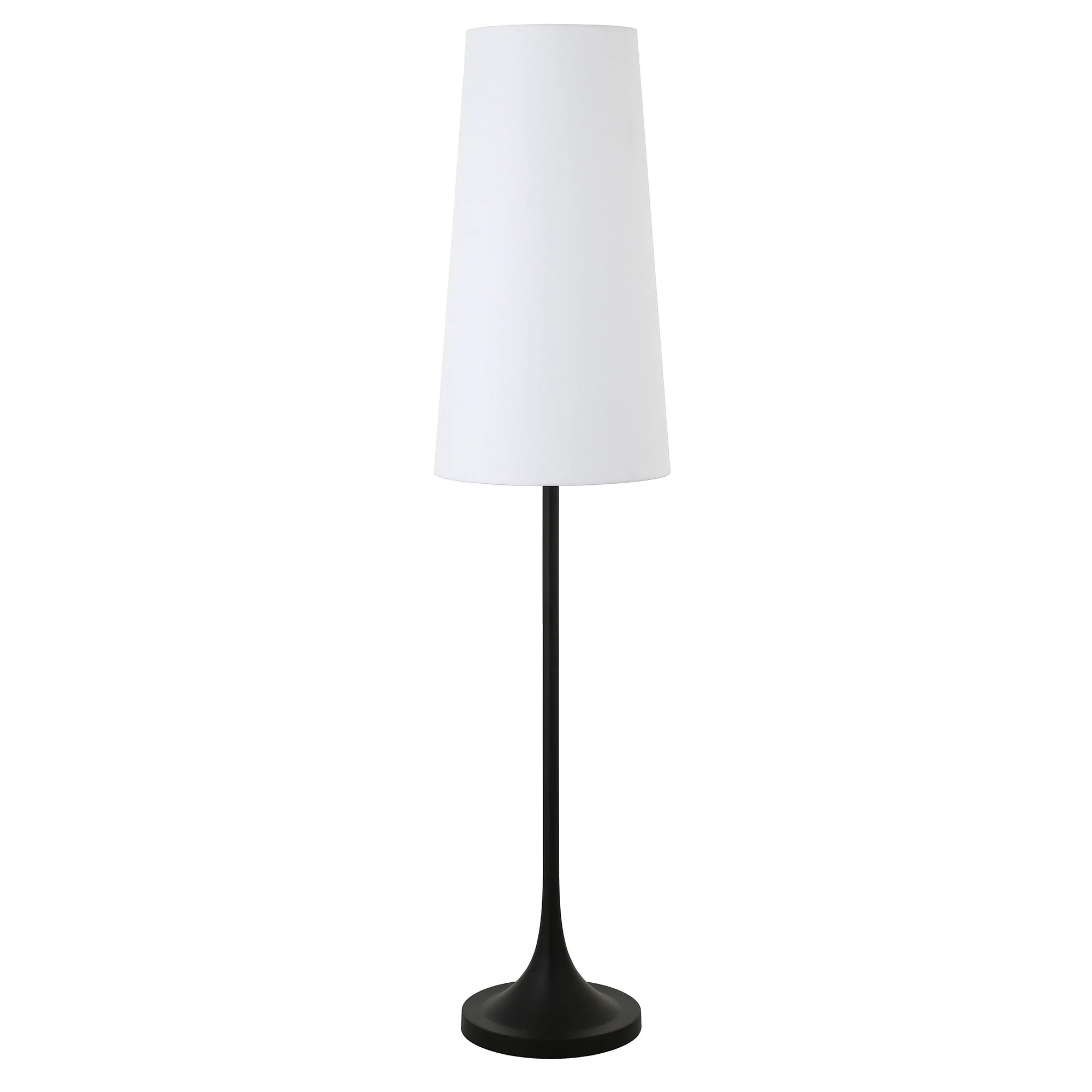 Evelyn&Zoe Yana 60" Tall Floor Lamp with Fabric shade in Blackened Bronze/White | Walmart (US)