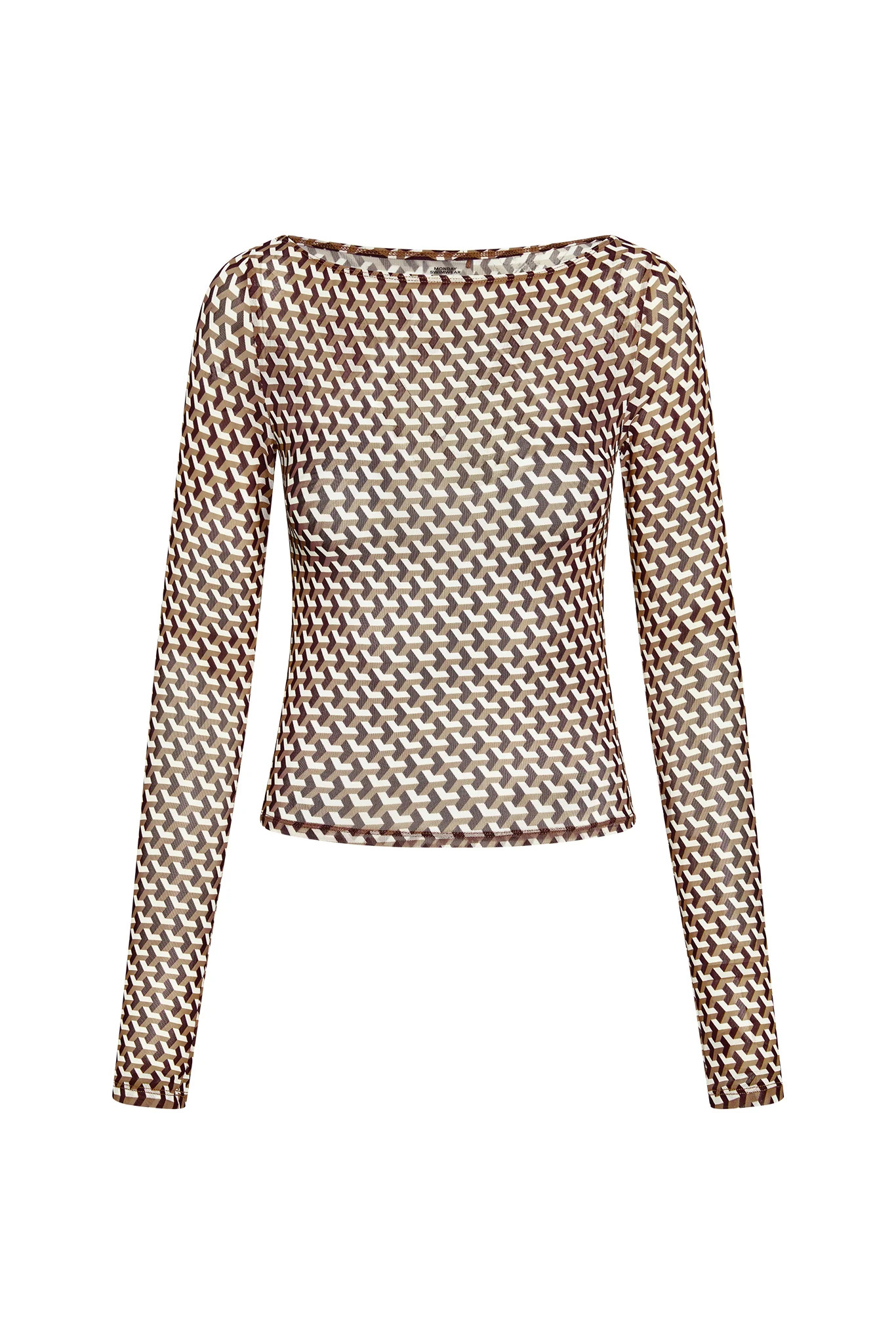 Ipanema Top - Husk Geo Mesh | Monday Swimwear